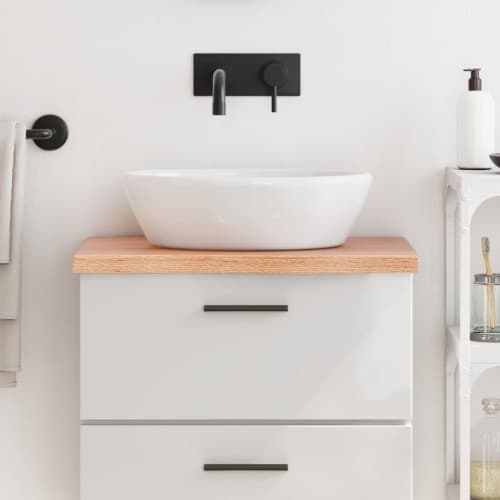 Bänkskiva badrum ljusbrun 60x30x(2-4) cm behandlat massivt trä