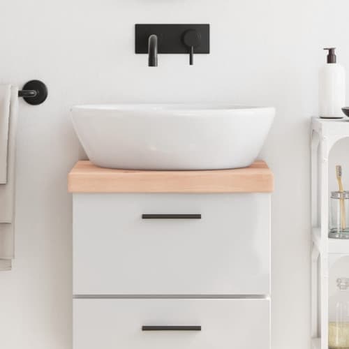 Bänkskiva för badrum 40x30x(2-6) cm obehandlat massivt trä