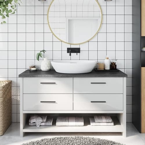 Bänkskiva badrum mörkbrun 100x30x(2-4) cm behandlat massivt trä