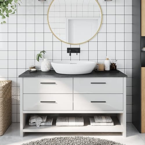 Bänkskiva badrum mörkbrun 100x40x2 cm behandlat massivt trä