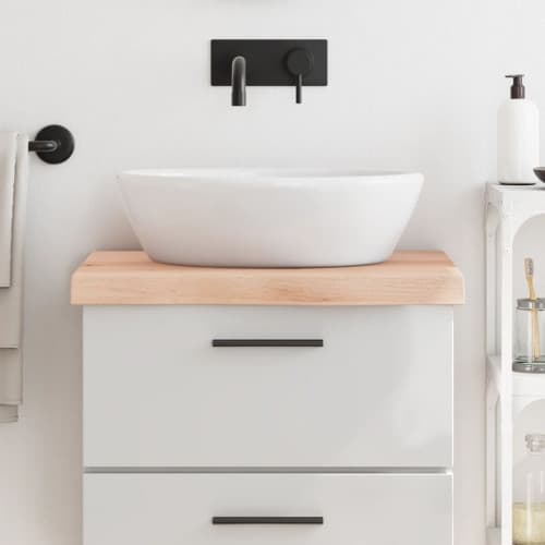 Bänkskiva för badrum 60x50x(2-6) cm obehandlat massivt trä