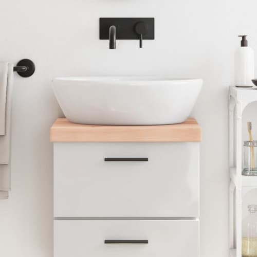 Bänkskiva för badrum 40x40x(2-6) cm obehandlat massivt trä