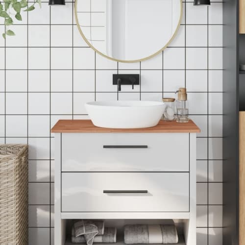 Bänkskiva för badrum 80x40x1,5 cm massivt bokträ