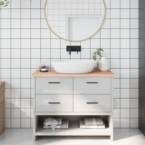Bänkskiva för badrum 100x30x2 cm obehandlat massivt trä