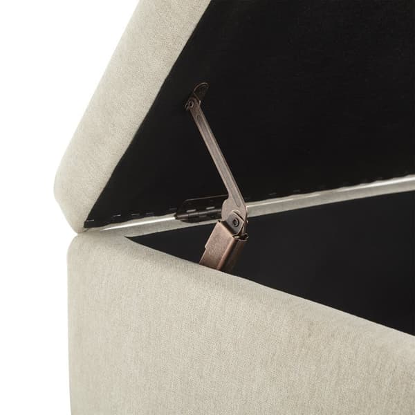 Förvaringsbänk i mid-century stil – Kvadratisk ottoman med lock, monterad, användbar som soffbord, fotpall eller skobänk