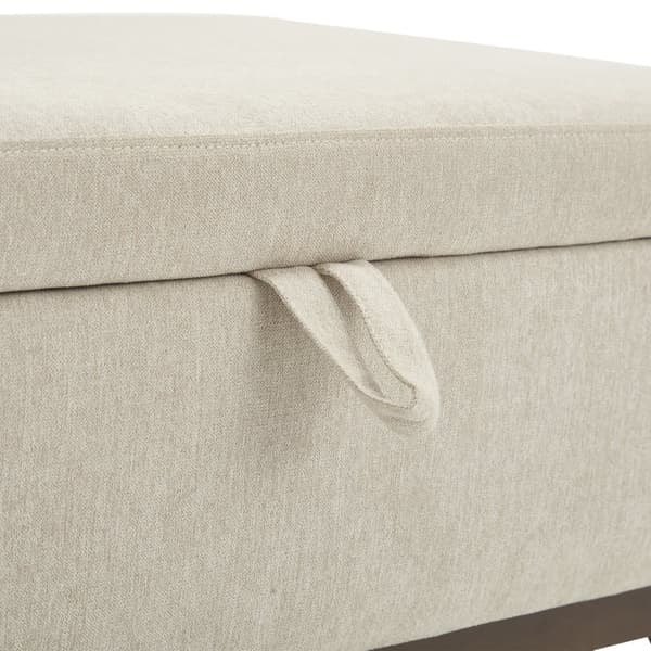 Förvaringsbänk i mid-century stil – Kvadratisk ottoman med lock, monterad, användbar som soffbord, fotpall eller skobänk