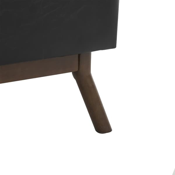 Förvaringsbänk i mid-century stil – Kvadratisk ottoman med lock, monterad, användbar som soffbord, fotpall eller skobänk
