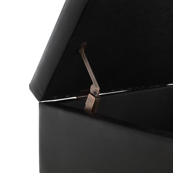 Förvaringsbänk i mid-century stil – Kvadratisk ottoman med lock, monterad, användbar som soffbord, fotpall eller skobänk
