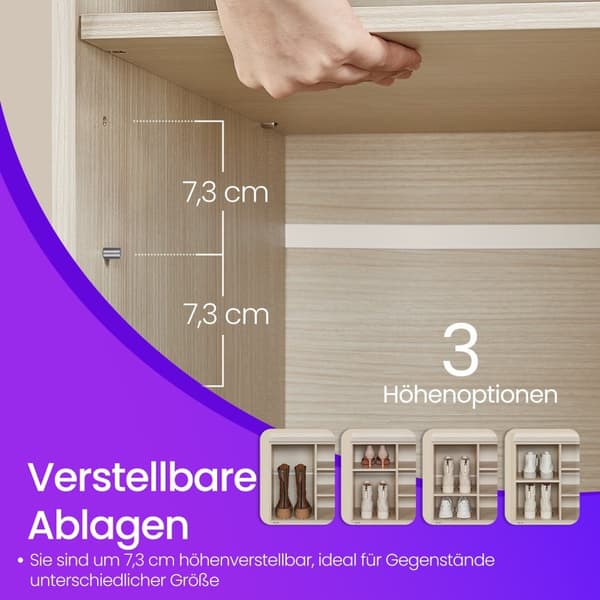 Schoenenbank met opbergruimte, schoenenrek met zitje, bank