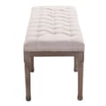 Pikkukuva 5 / 5: Beige kangaspenkki, oleskelujakkara, vintage, liinavaatteet napeilla, sopii olohuoneisiin ja eteisiin
