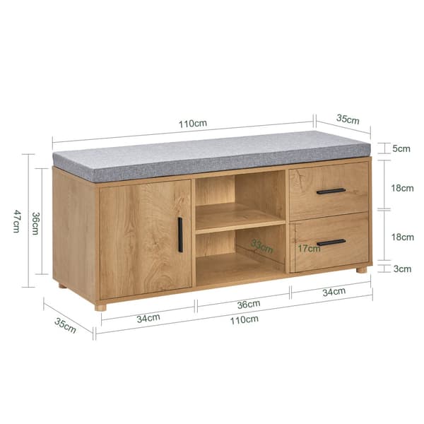Skobænk, FSR148-N, 110x35x47 cm, Brun