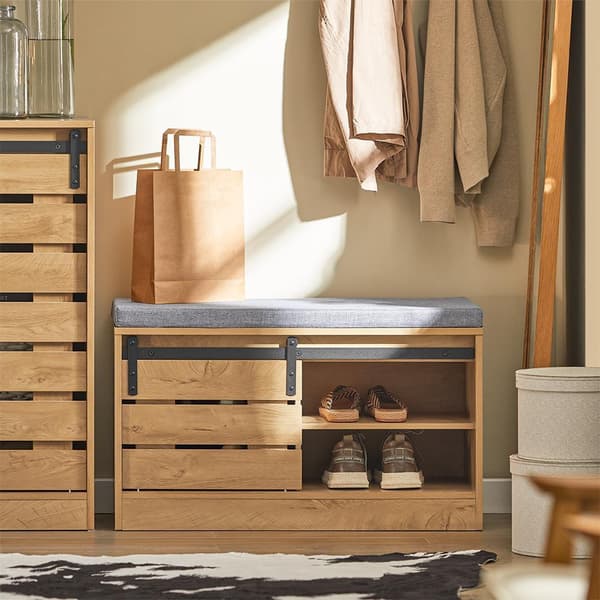 Opbevaringsbænk, FSR120-N, 80x35x48 cm, Brun