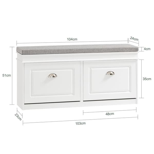 Skobænk, FSR64-W, 24x51x104 cm, Hvid