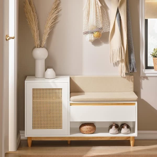Opbevaringsbænk, FSR128-W, 100x35x60 cm, Hvid