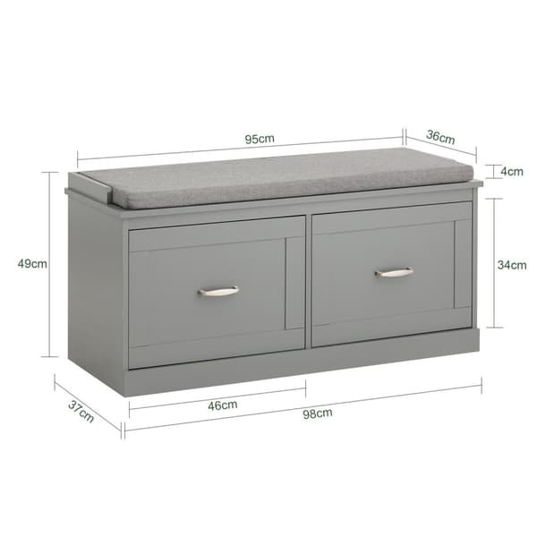 Bænk, FSR131-HG, 98x37x49 cm, Grå