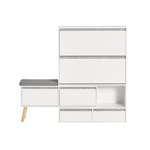 Sko Rack, FSR134-W, Længde 92-124 cm Bredde 24 cm Højde 126 cm, Hvid
