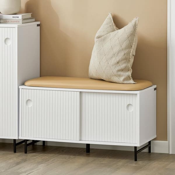 Opbevaringsbænk, FSR116-W, 85x37x49 cm, Hvid