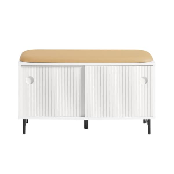 Opbevaringsbænk, FSR116-W, 85x37x49 cm, Hvid