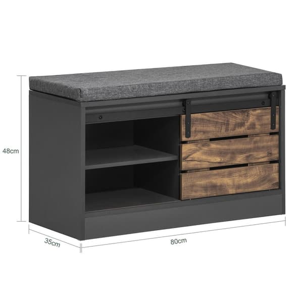 Kenkäpenkki, FSR120-HG, 80x35x48 cm, Harmaa