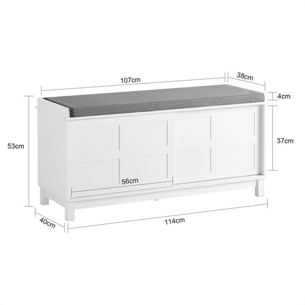 Bænk, FSR86-W, 114x40x53 cm, Hvid