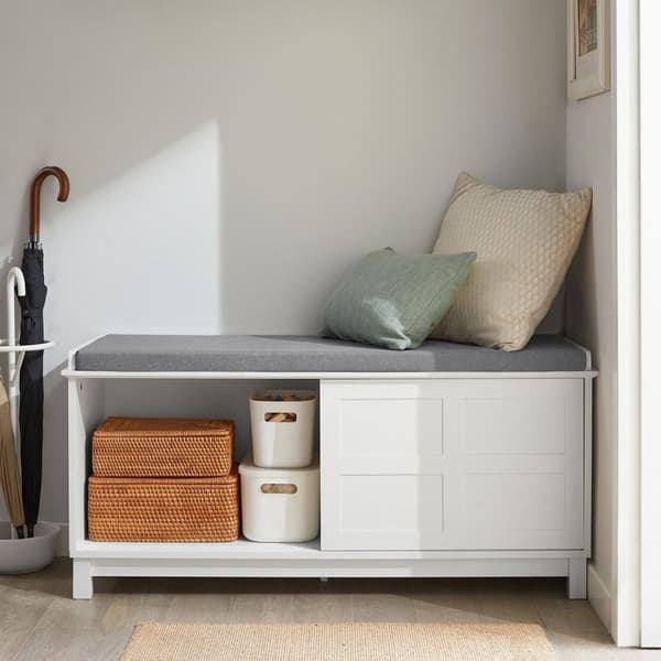 Bænk, FSR86-W, 114x40x53 cm, Hvid