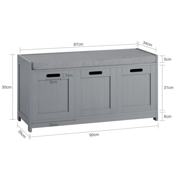 Sko Bænk, FSR80-SG, 90x35x45 cm, Brun