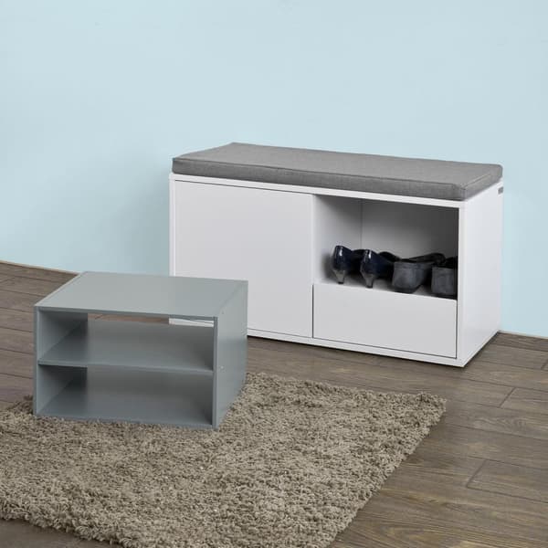 Skobænk, FSR37-W, 80x35x46 cm, Hvid