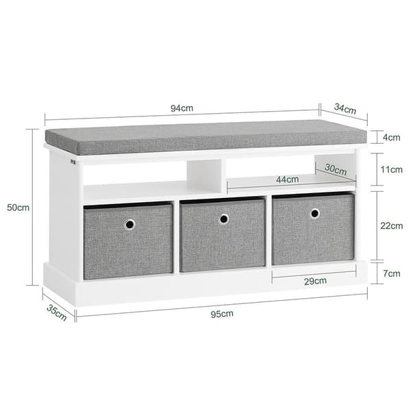 Skobänk, FSR67-HG, 35x50x96 cm, Grå