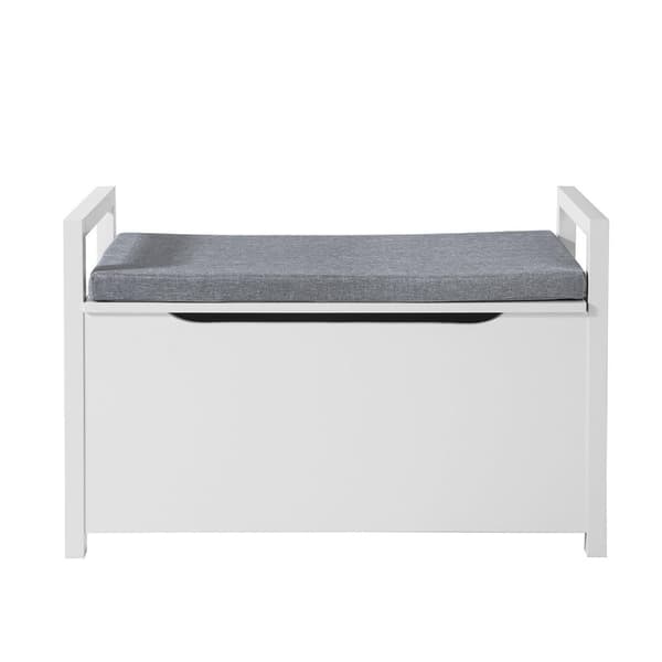 Bænk med Sko Opbevaring, FSR76-W, 38x54x86 cm, Hvid