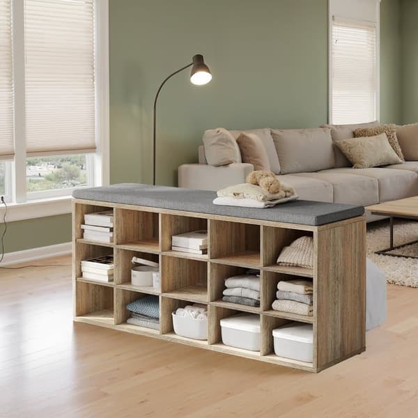 Sko Bænk, VASAGLE LHS15WT, 30x105x48 cm, Brun Grå