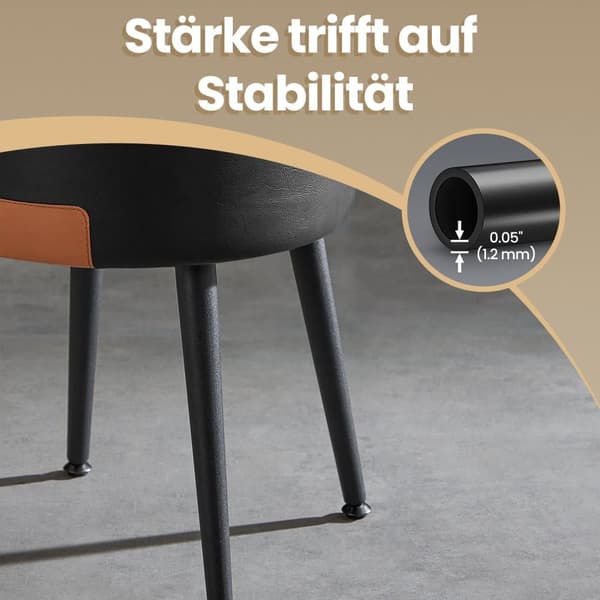 Pyöreä jakkara, VASAGLE LOM005C01, 38,2 cm d x 44,4 cm K, Musta