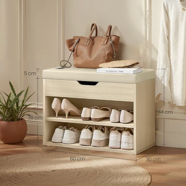 Skobänk, VASAGLE LHS020K01, 30x60x44 cm, Beige