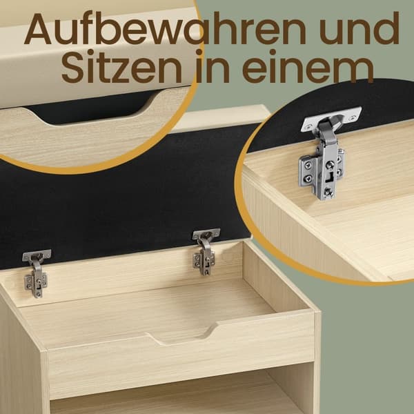 Skobänk, VASAGLE LHS020K01, 30x60x44 cm, Beige