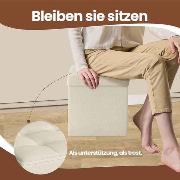 Sittplats pall med förvaringsutrymme, SONGMICS LSF028G01, 30x30x30 cm, Mörkgrå