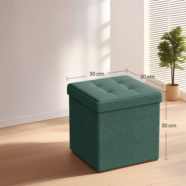 Istuintaburetti säilytystilalla, SONGMICS LSF028G01, 30x30x30 cm, tummanharmaa