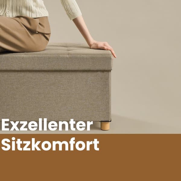 Sammenklappelig skammel, 38x110x40 cm, Kamelbrun