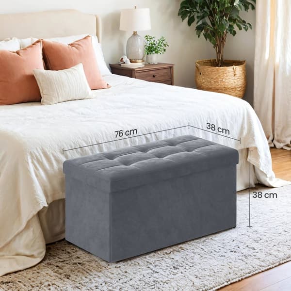 Förvaringspall, 38x110x38 cm, Skiffergrå