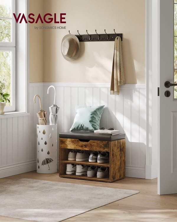 Kenkäteline, VASAGLE LHS020K01, 30x60x44 cm, luonnonbeige, ruskea