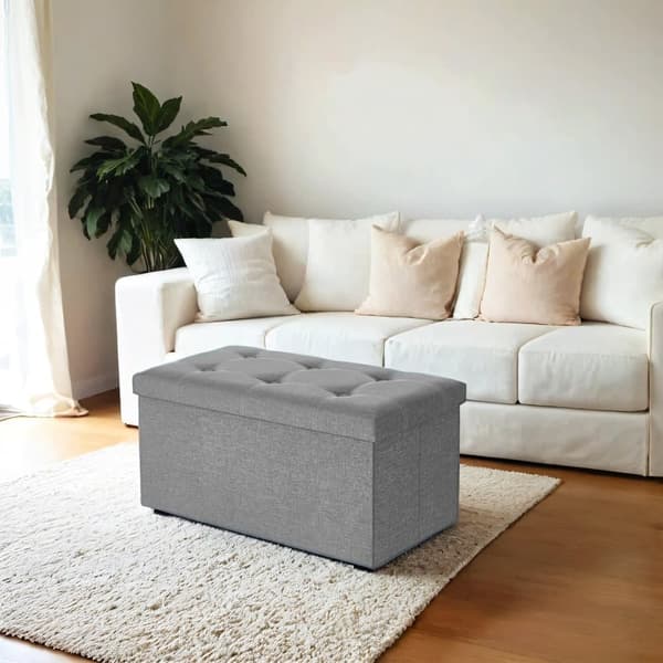 Säilytyspenkki, 76x38x38 cm, vaaleanharmaa