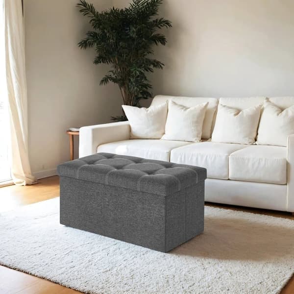 Säilytyspenkki, 76x38x38 cm, tummanharmaa
