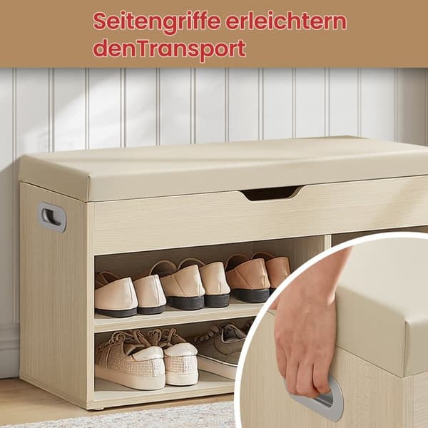 Skobänk, 30x80x44 cm, Naturbeige