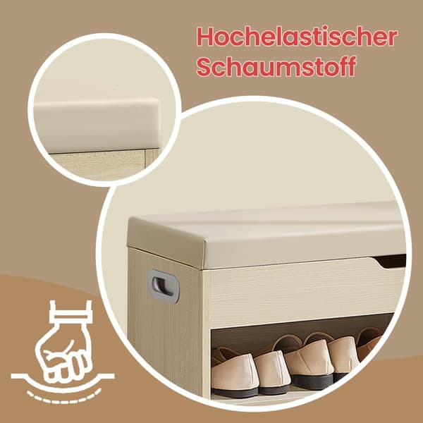 Skobänk, 30x80x44 cm, Naturbeige