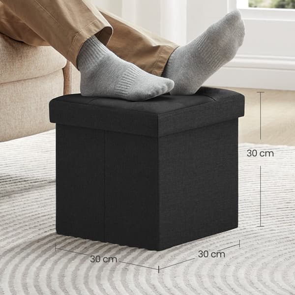 Istuinjakkara säilytystilalla, SONGMICS LSF028G01, 30x30x30 cm, tummanharmaa