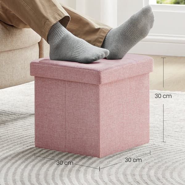Sittplats pall med förvaringsutrymme, SONGMICS LSF028G01, 30x30x30 cm, Mörkgrå
