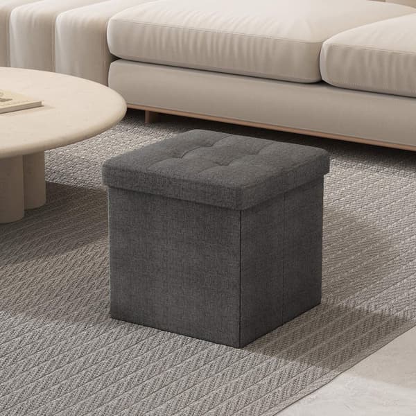 Siddemøbel med opbevaringsplads, SONGMICS LSF028G01, 30x30x30 cm, Mørkegrå