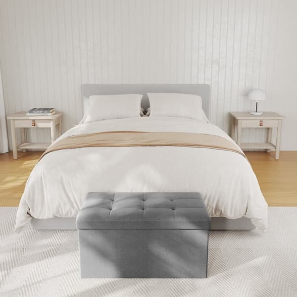 Opbevaringsbænk, SONGMICS LSF47G, 76x38x38 cm, Ask Grå