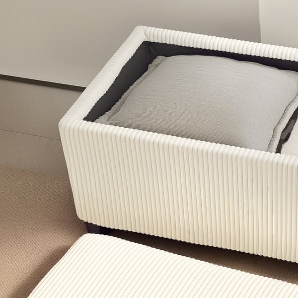 Opbevaringsbænk, 112x42x40 cm, Beige