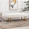 Miniatyrbillede 2 af 9: Bænk, 120x43x42 cm, Hvid Guld