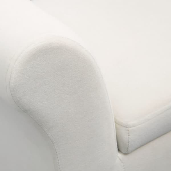 Polstret Bænk med Opbevaring, 111.5x41x65 cm, Creme Hvid