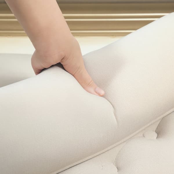Stoppsad Bänk, 115x44x58 cm, Beige